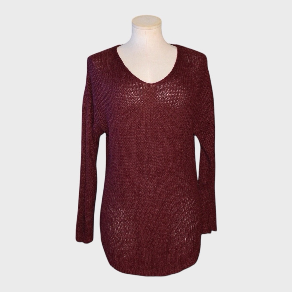 Charlotte Russe Lightweight Open Knit‎ V-Neck Sweater